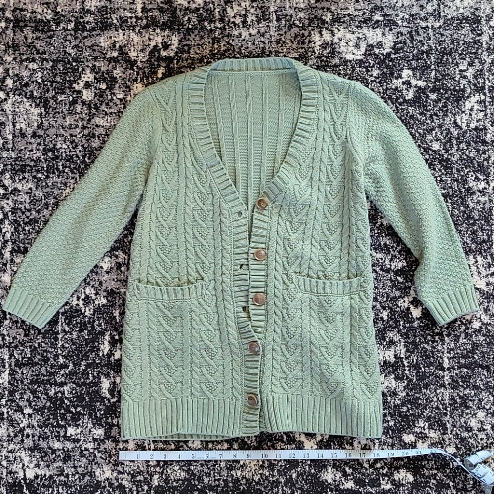 Mint green cardigan sweater